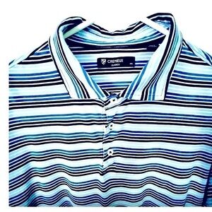 Men’s Daniel Cremieux Classics Short Sleeve Blue Striped Polo Shirt Size XL